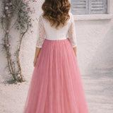 Misty Rose Lace Gown