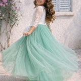 Sage Whisper Lace Gown