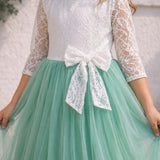 Sage Whisper Lace Gown