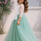 Sage Whisper Lace Gown