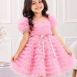 Pink Confetti Ruffle Dress