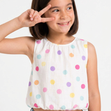 Multi Polka Balloon Top