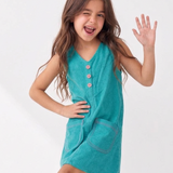 Turquoise Corduroy Pinafore Dress