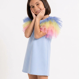 Rainbow Tulle Sleeve Dress