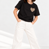 Heart Patch Black Tee