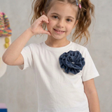 Denim Flower Top