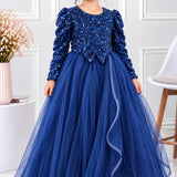 Blue Noir Velvet Gown