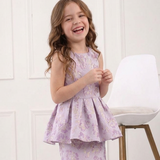 Lilac Duchess Peplum Dress