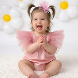 Dusty Rose Ruflles Romper