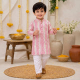 Gulabi Zari Boys Kurta Set