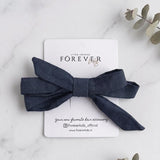 Sleek Denim Bow Clip