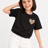 Heart Patch Black Tee