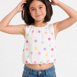 Multi Polka Balloon Top