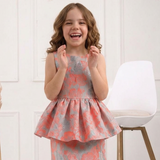 Rose Duchess Peplum Dress