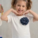 Denim Flower Top