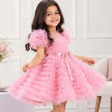 Pink Confetti Ruffle Dress