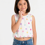 Multi Polka Balloon Top