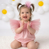 Dusty Rose Ruflles Romper
