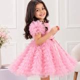 Pink Confetti Ruffle Dress