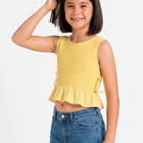Lime Smocked Top