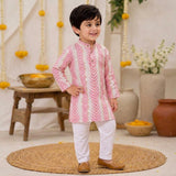 Gulabi Zari Boys Kurta Set