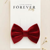 Scarlet Velvet Bow Clip