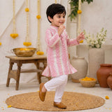 Gulabi Zari Boys Kurta Set