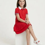 Red Polo Flare Dress