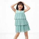 Sea Tiered Shimmer Dress