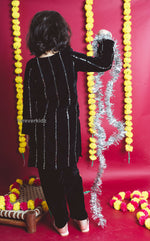 Load image into Gallery viewer, Twinkling Black Velvet Suit
