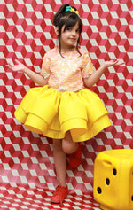 Load image into Gallery viewer, Bedazzled Yellow Skirt Set
