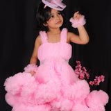 Pink Gown with Ruffle