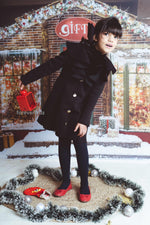 Load image into Gallery viewer, Black Diva Coat Dress for Lil Girls

