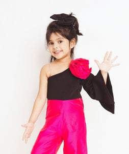 Pink and Black Jumpsuit Dress