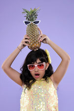 Load image into Gallery viewer, Sequin Yellow Tunic Dress for Party 
