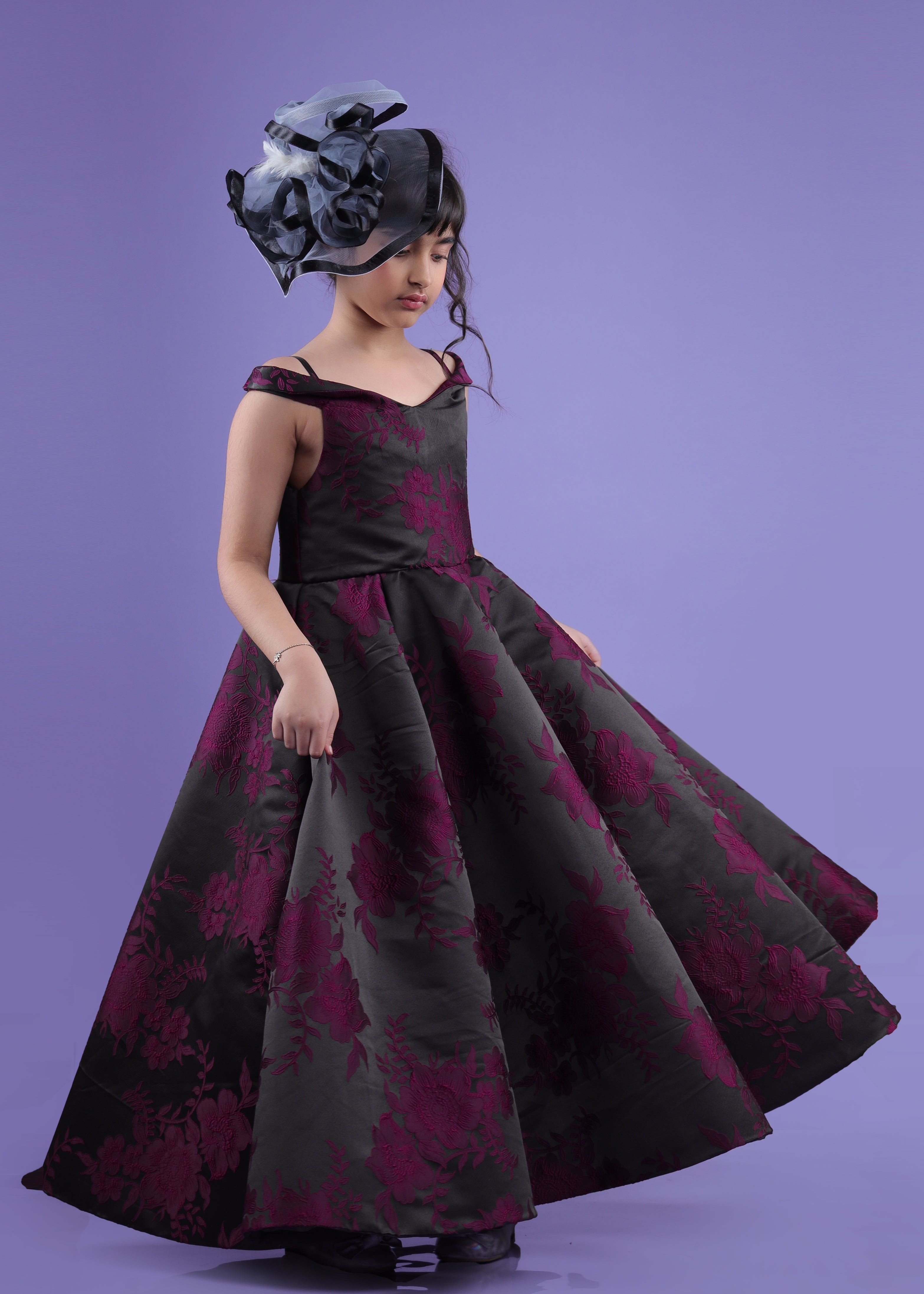 Jacquard panel gowns