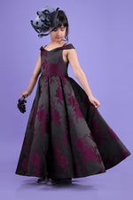 Load image into Gallery viewer, Black Panel Gowns for Girls 
