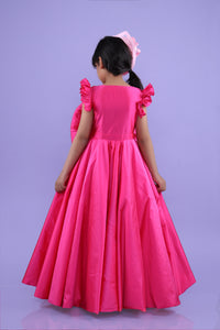Fashionable Pink Bow Gown