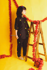 Load image into Gallery viewer, Midnight Glow Pom Pom Suit
