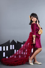 Load image into Gallery viewer, Berry Glam Tail Dress for Little Girl 
