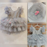 Silver Princess Ruffle Frock