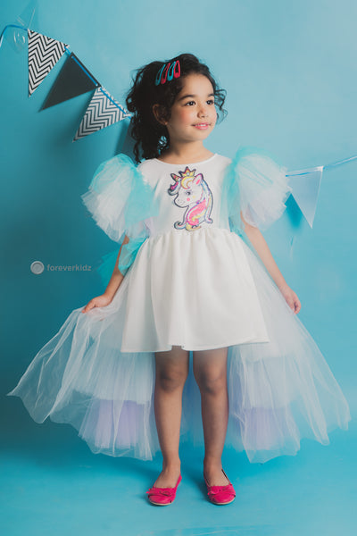 Buy White Unicorn Magical Dress for Girls Online- ForeverKidz