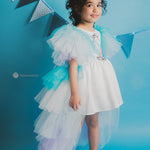 White Unicorn Dress with Trail