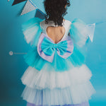 White Unicorn Dress with Trail