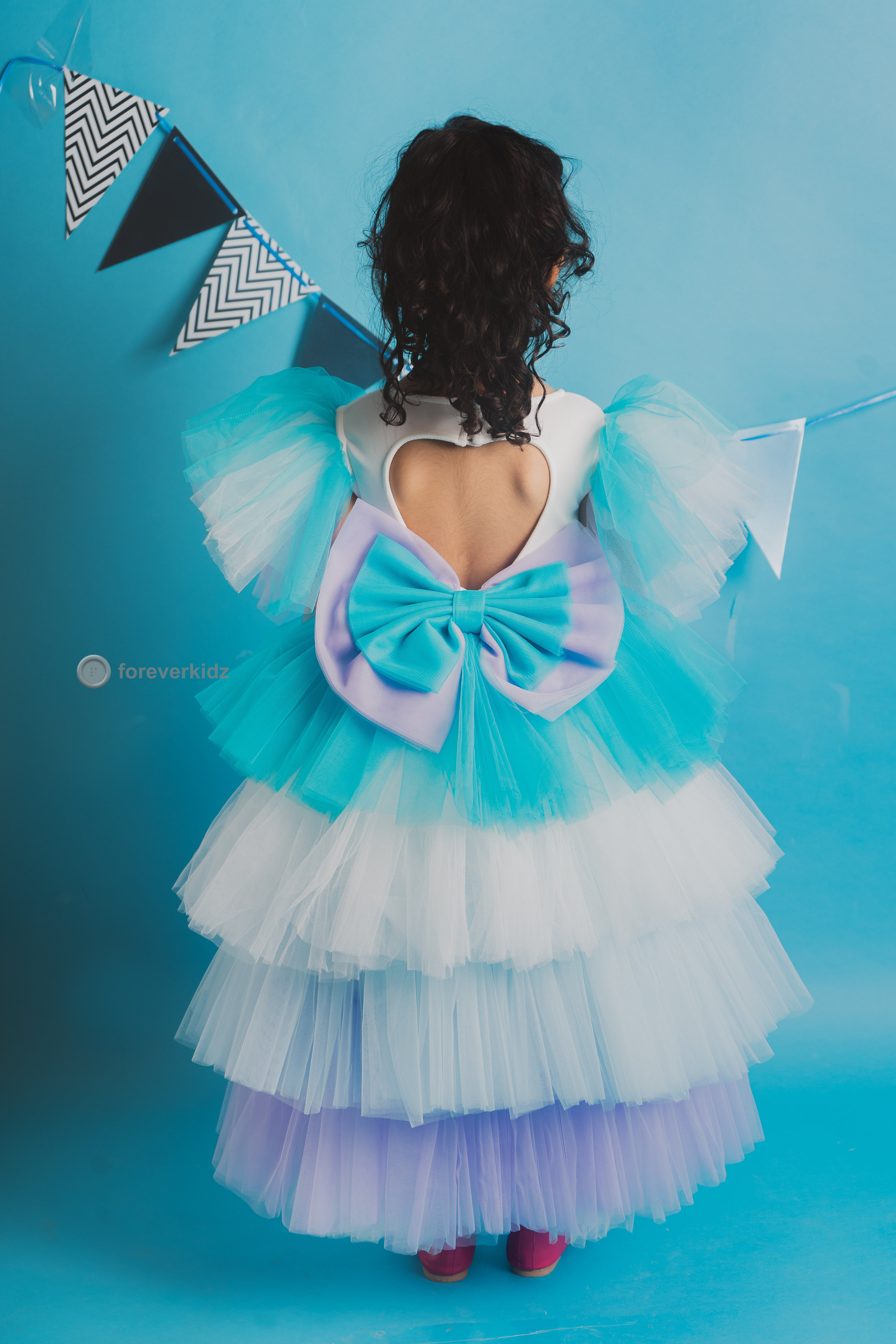 White Unicorn Dress with Trail