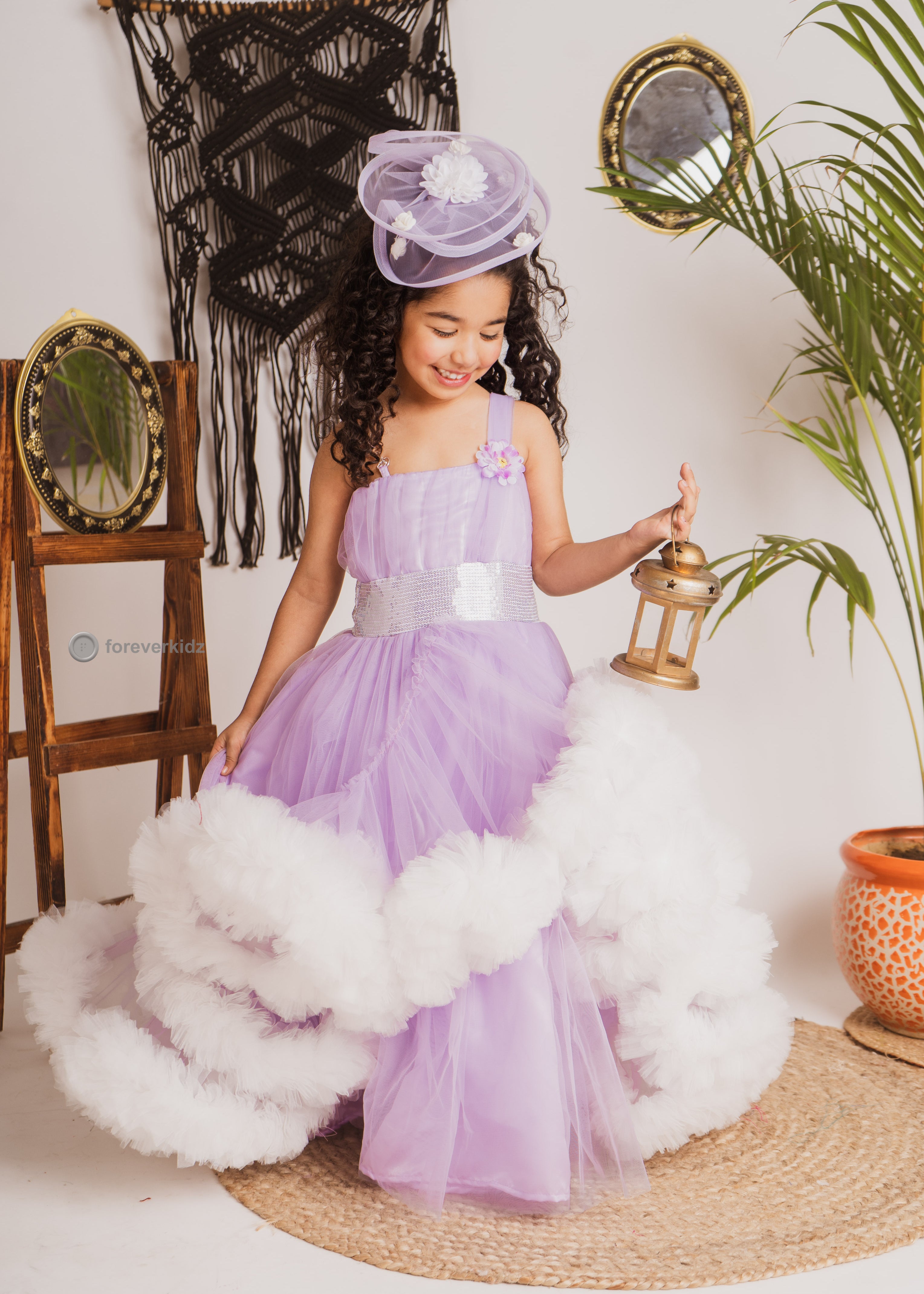 Blueberry Ruffled Gown 
