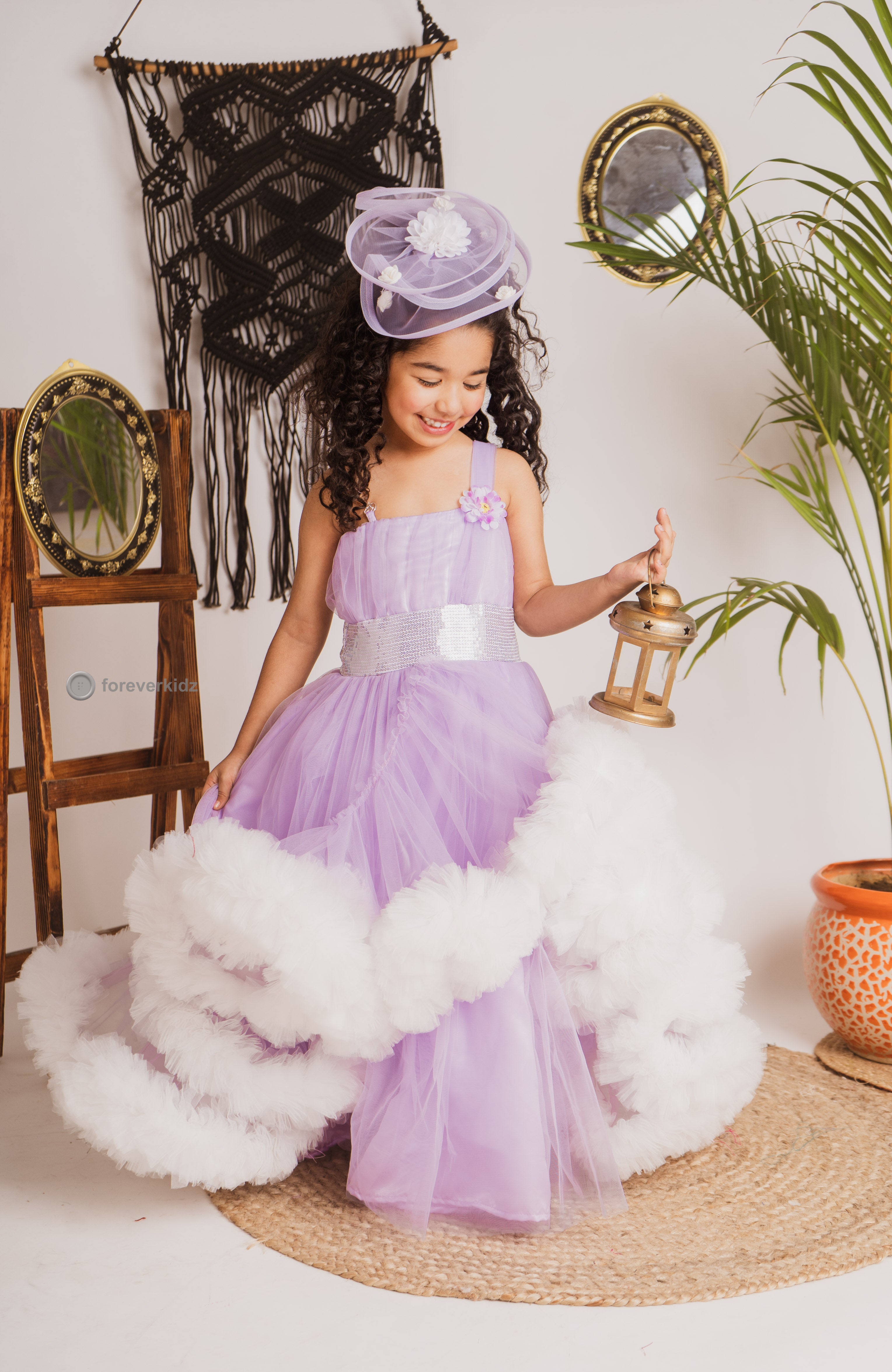 Blueberry Ruffled Gown 