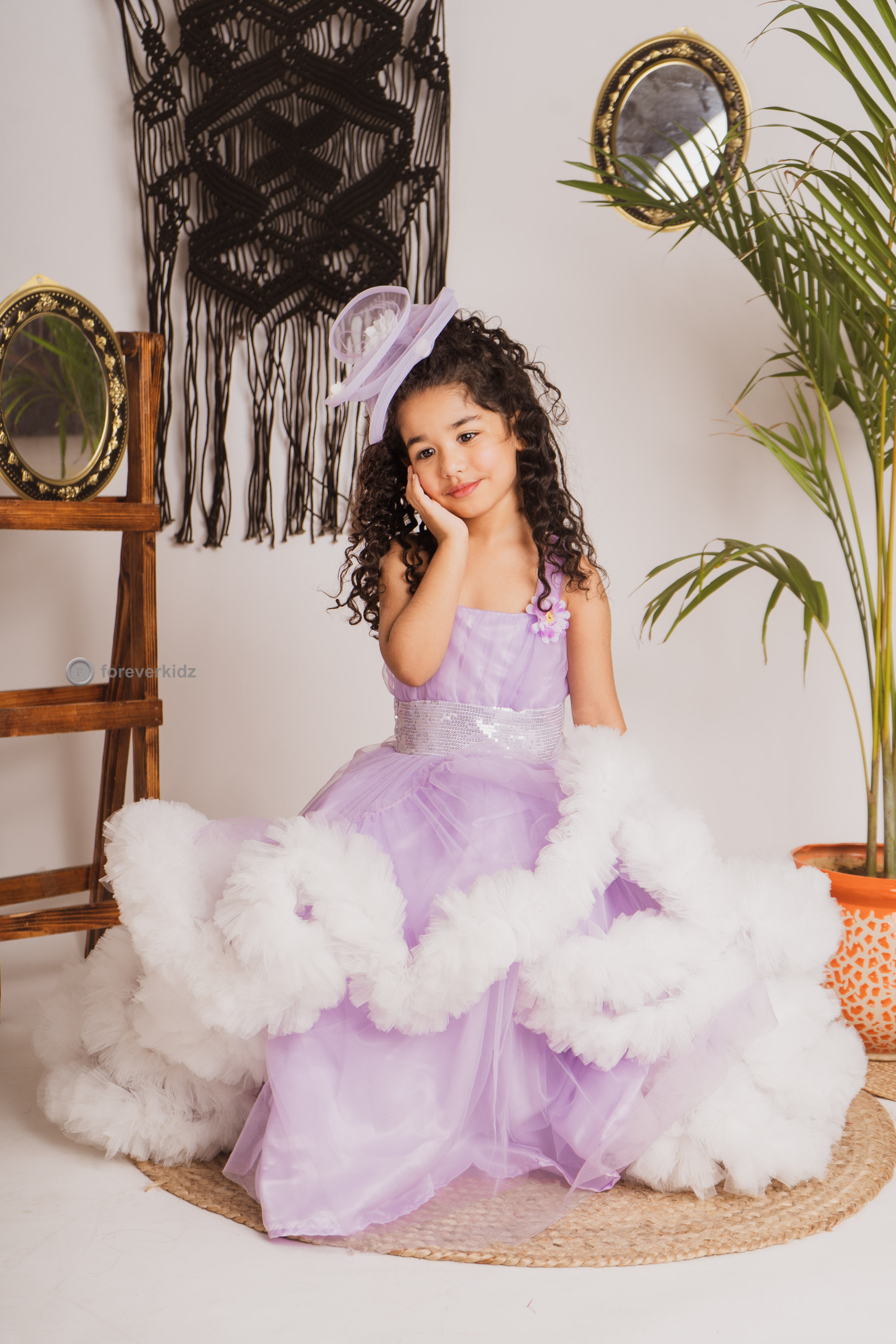 Soft Tulle Blueberry Gown 