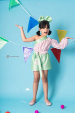 Load image into Gallery viewer, Mint Pops Playsuit with Detachable Sleeve
