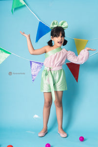 Mint Pops Playsuit with Detachable Sleeve